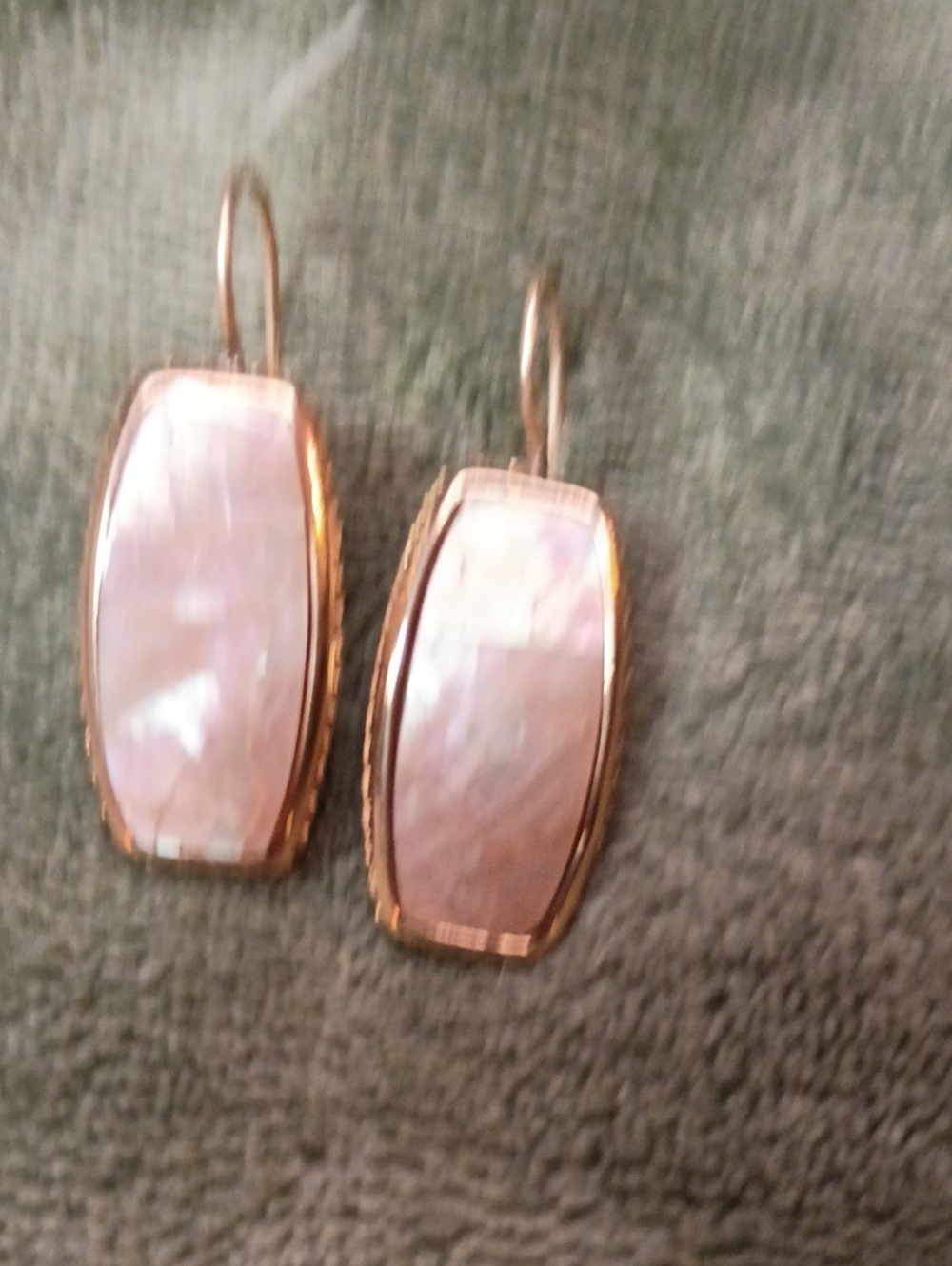 Pink Mother-of-Pearl Drop Earrings with Rose Gold Frame Liz Claiborne